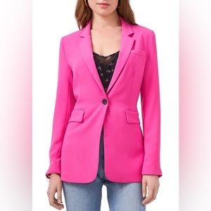 NWT 1.STATE Singe-button Blazer In Bright Mulberry Size 6 Notched lapels